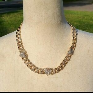 Gold Heart Chain Necklace